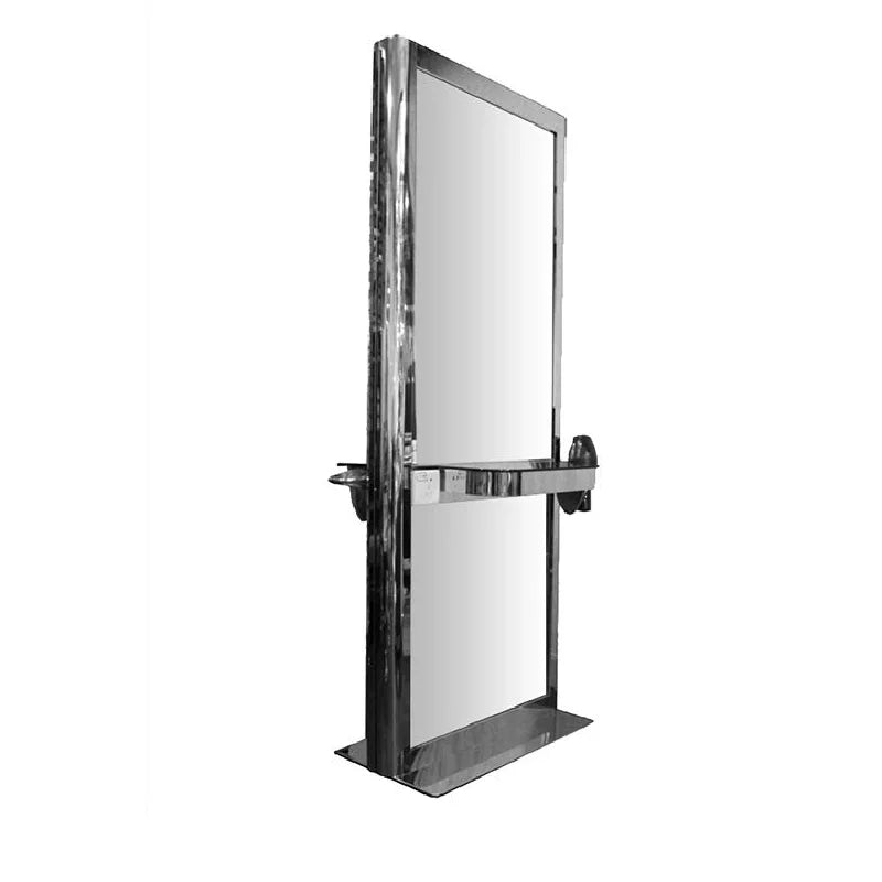 Chrome Plated Barber Mirror Station