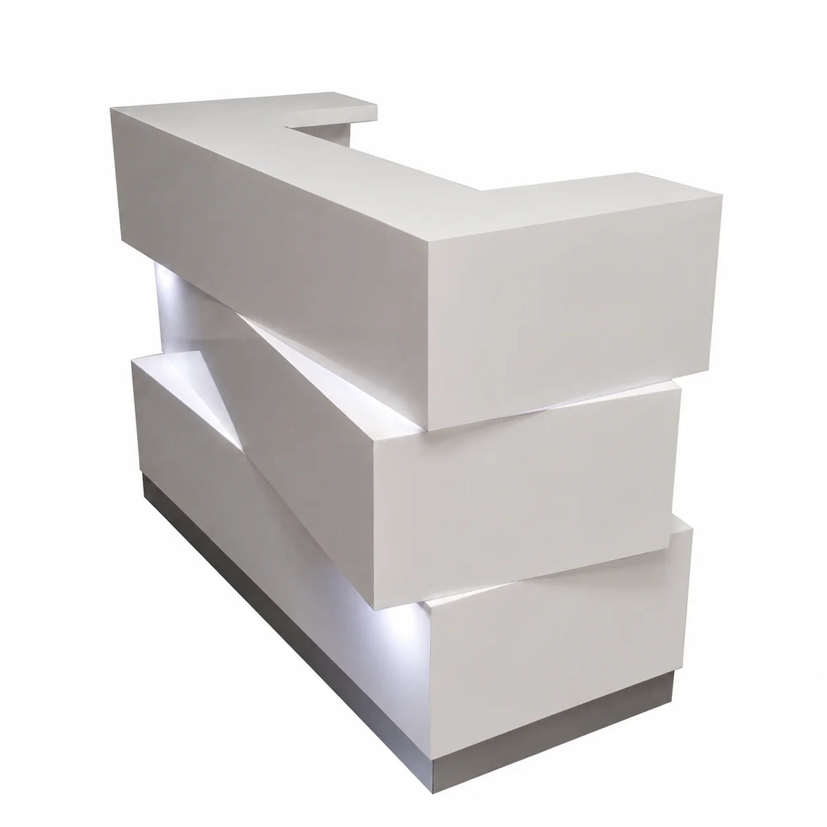 Modern Geometric Reception Desk with LED Accent
