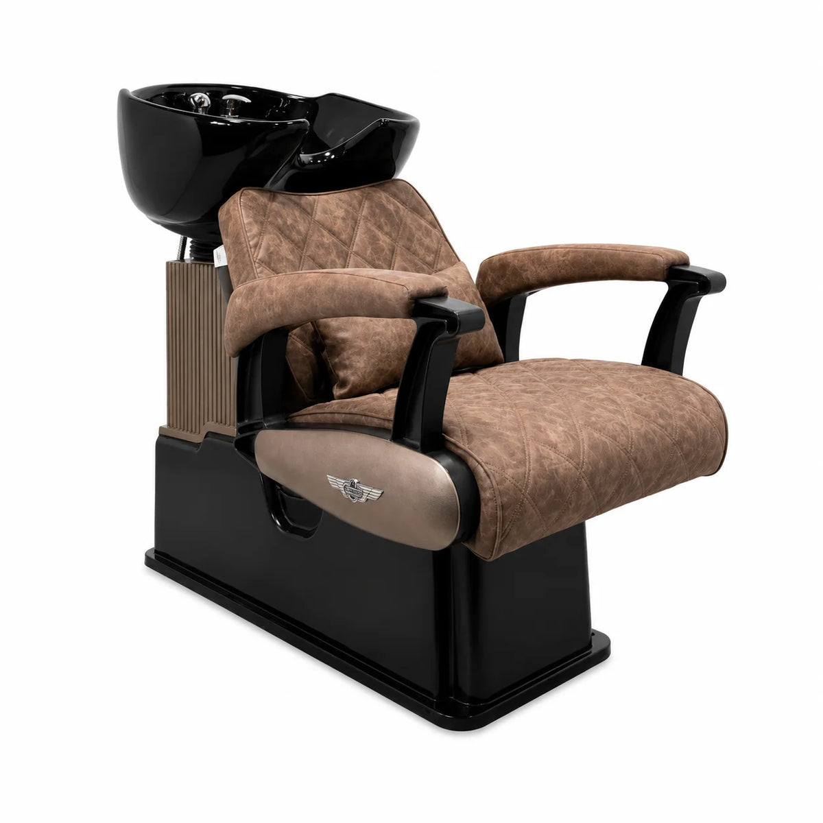 Salon Backwash Black Theme Chair with Shampoo Basin