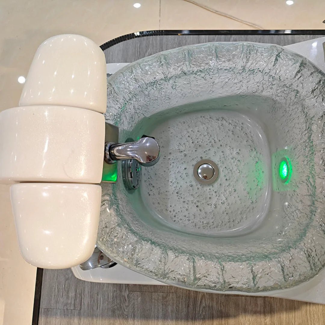 High-Back Pedicure Chair with Foot Soaking Basin