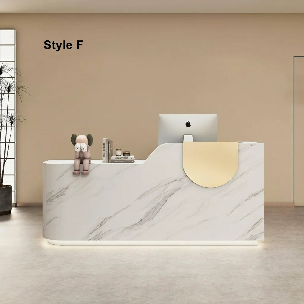 Salon Reception Desk with Illuminated Base