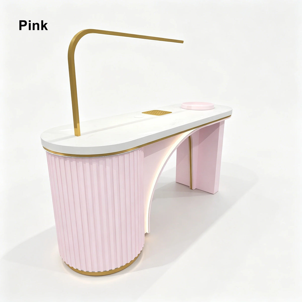Manicure Table with Task Light and Drawer Storage