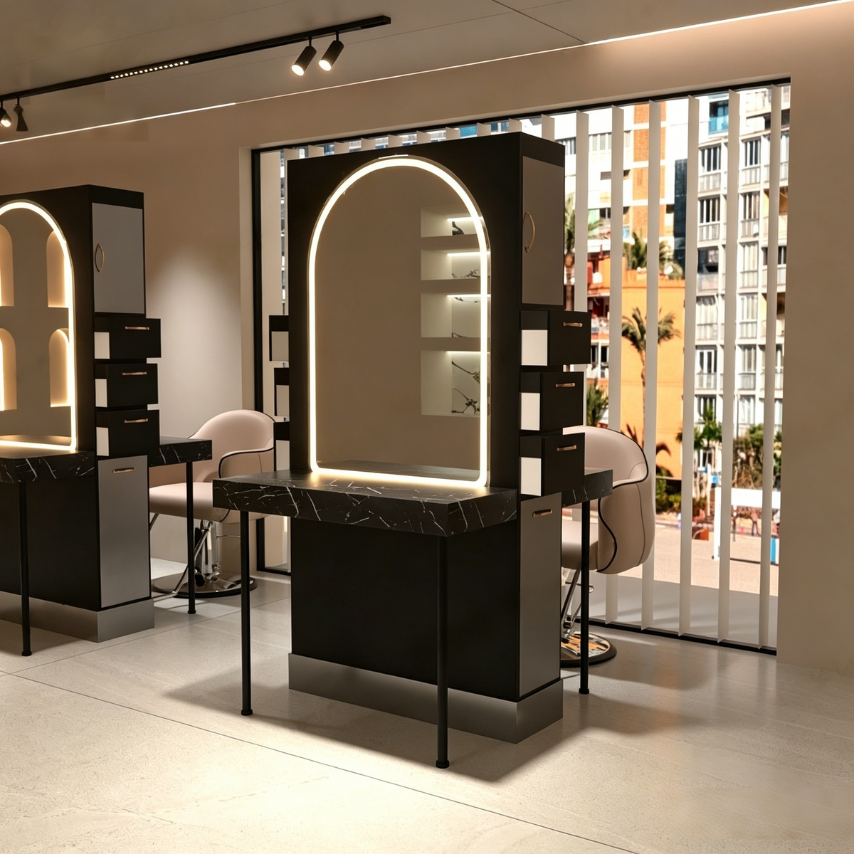 Custom Millwork Salon Station