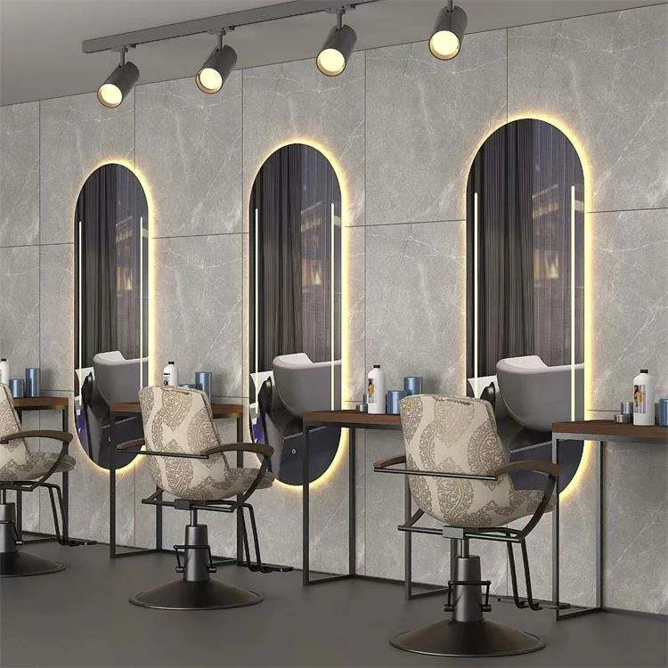 Mi-Mirror Oval Style LED Strip Beauty Salon Wall Mirror