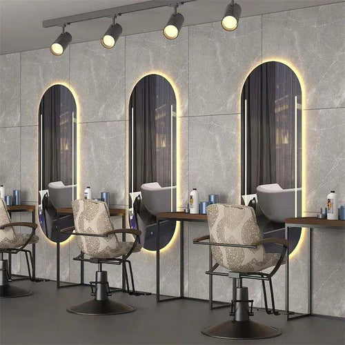 Mi-Mirror Oval Style LED Strip Beauty Salon Wall Mirror