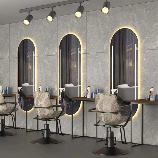 Mi-Mirror Oval Style LED Strip Beauty Salon Wall Mirror