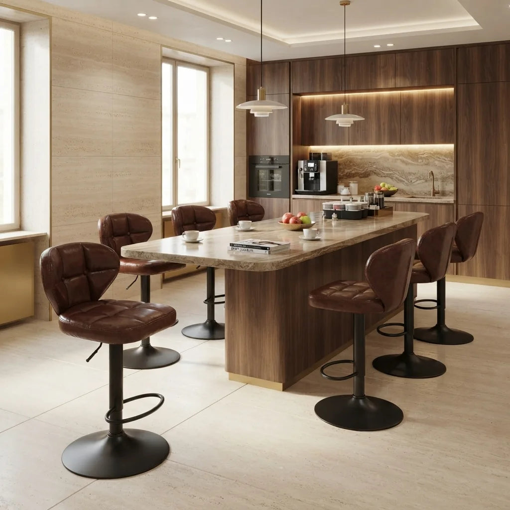 Modern Leather Tufted Salon Chair