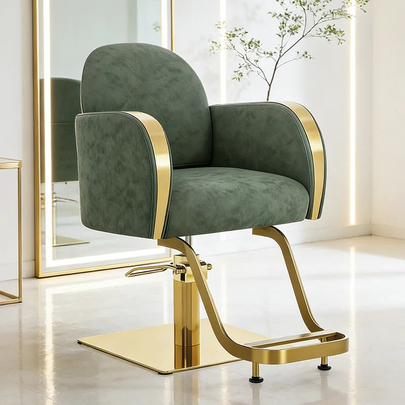 Luxury Gold Hydraulic Salon Styling Chair