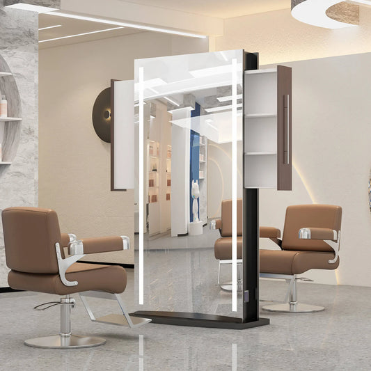 Luxury Double-Sided LED Barber Styling Station
