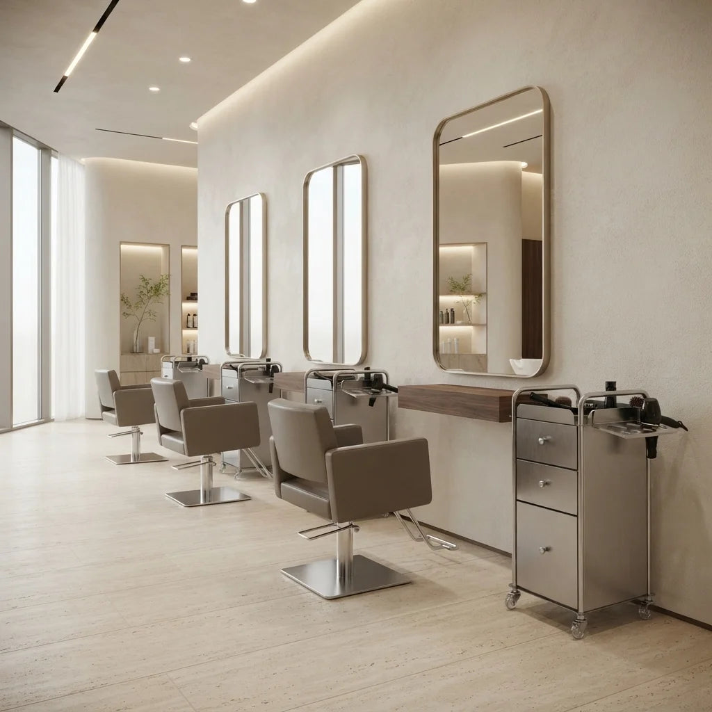 Barber Styling Trolley with Tool Cart