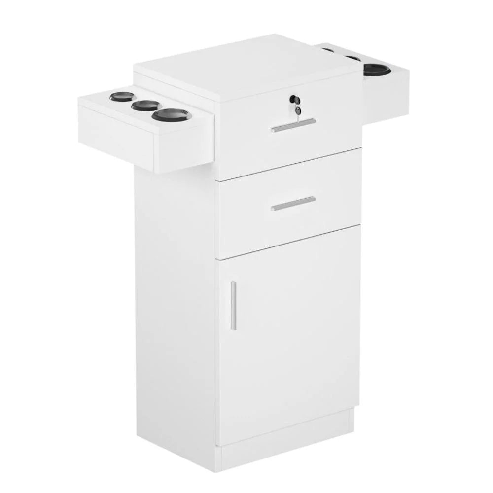Black White Barber Styling Unit with Tool Organization