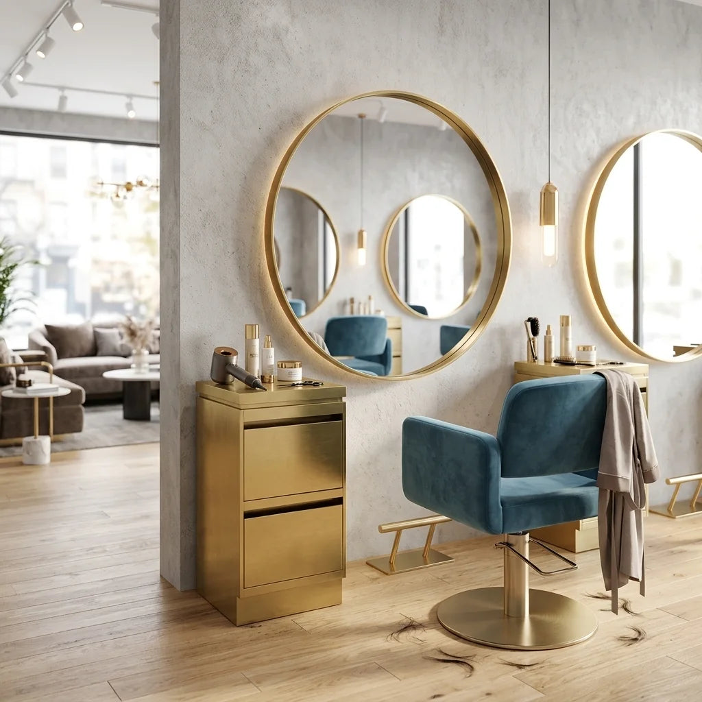 Dual Drawers Barber Styling Cabinet