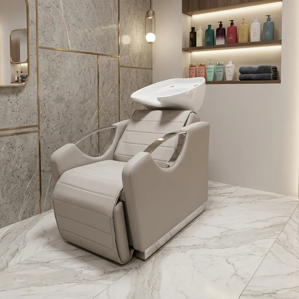 Reclining Salon Backwash Station with Upholstered Seating