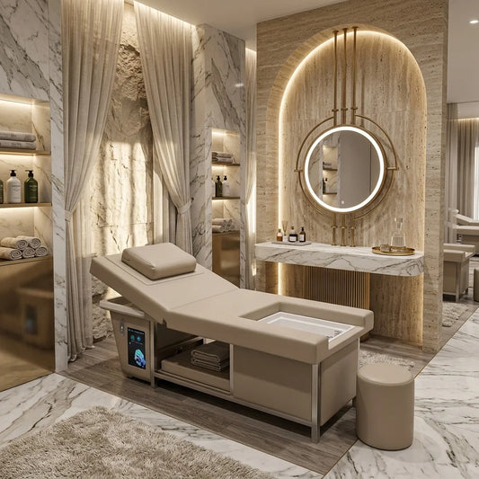 Electric Salon Shampoo Bed with Foot Bath