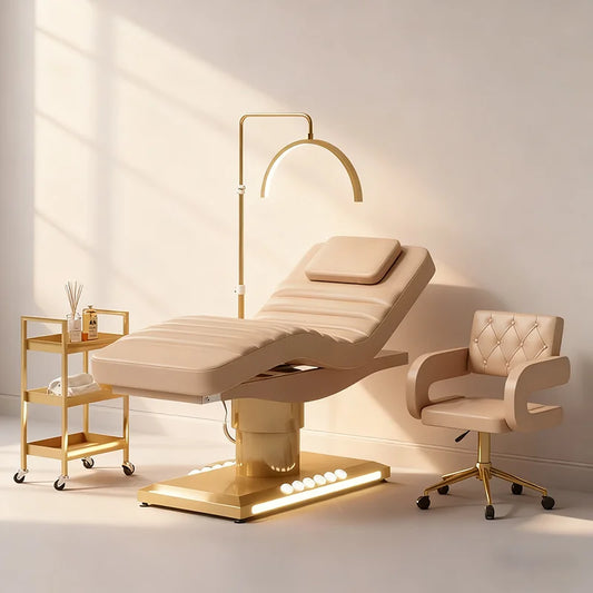 Electric Facial Treatment Bed with Adjustable Backrest