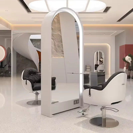 Freestanding Hair Salon Arched LED Mirror