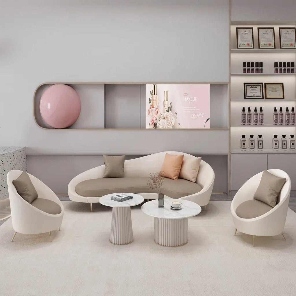 Reception Lounge Seating Set with Sofa and Armchairs