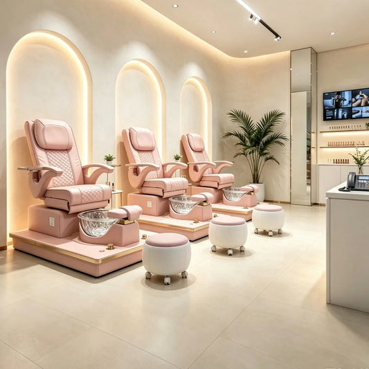 High-Back Pedicure Spa Chair with Foot Basin