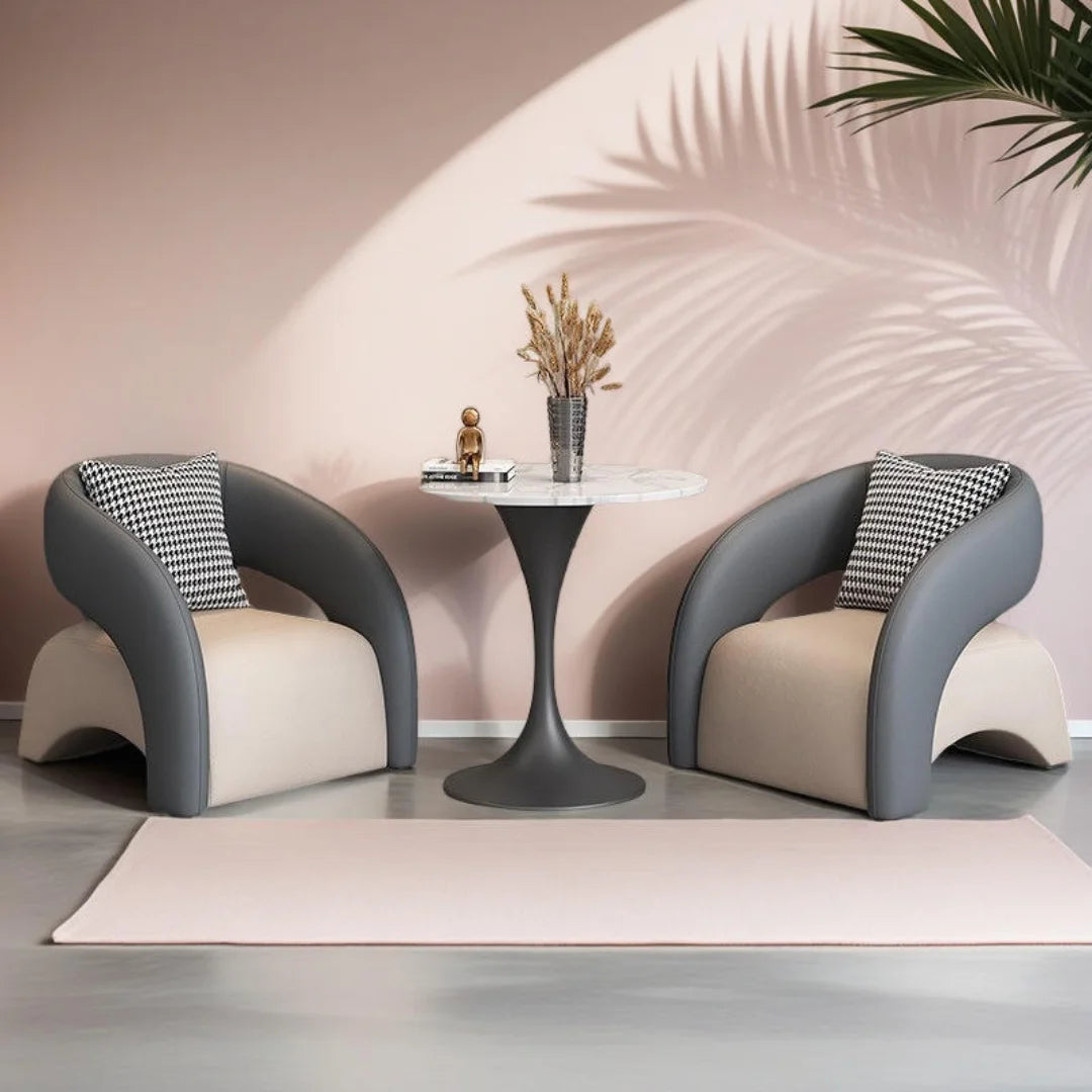 Two-Tone Reception Lounge Chair with Wraparound Backrest