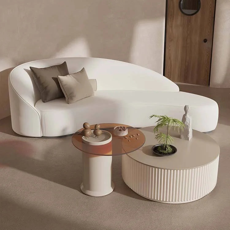 Cream Upholstered Reception Sofa