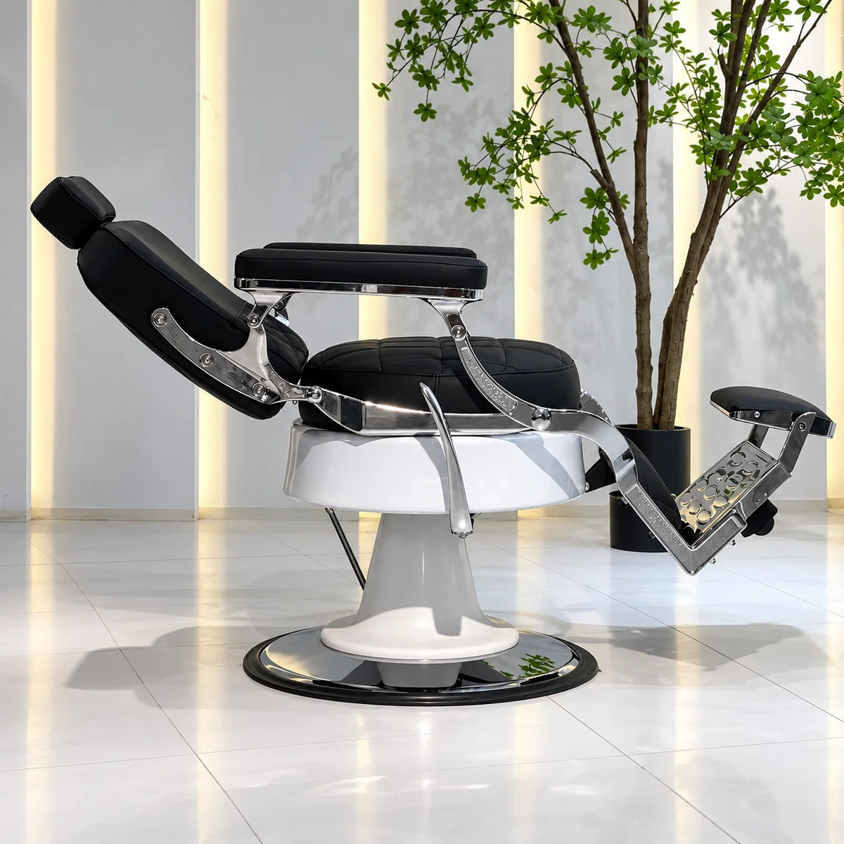 Reclining Barber Chair with Adjustable Backrest