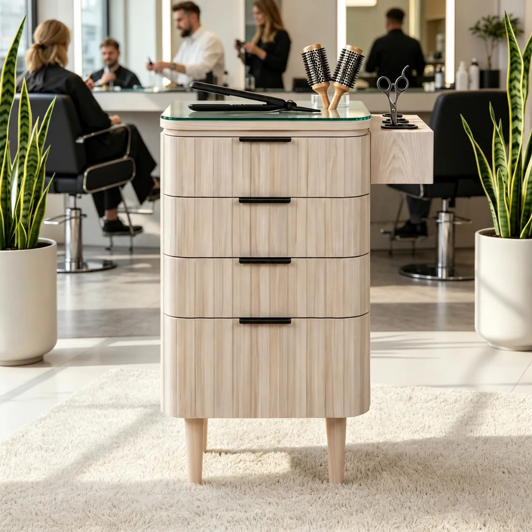 Modern Light Oak Salon Trolley