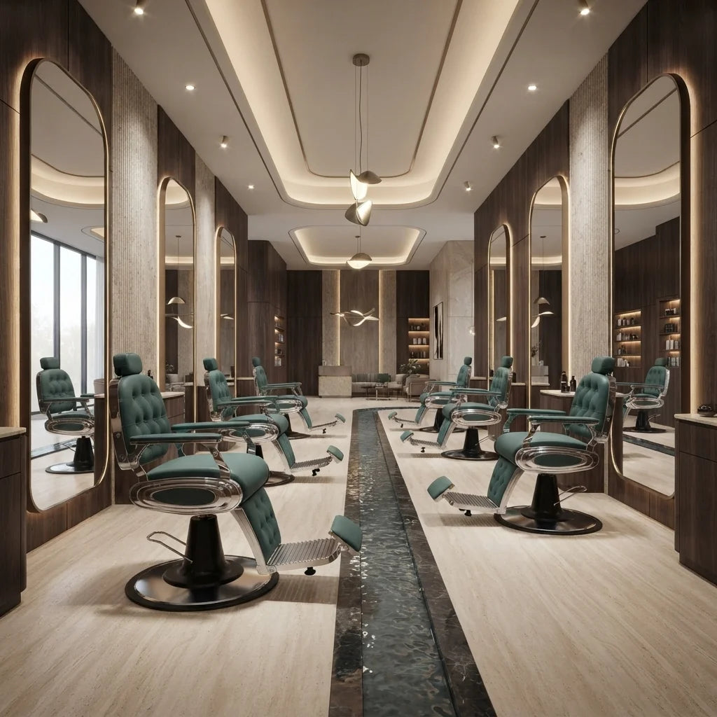 Bespoke Luxury Green Barber Chair
