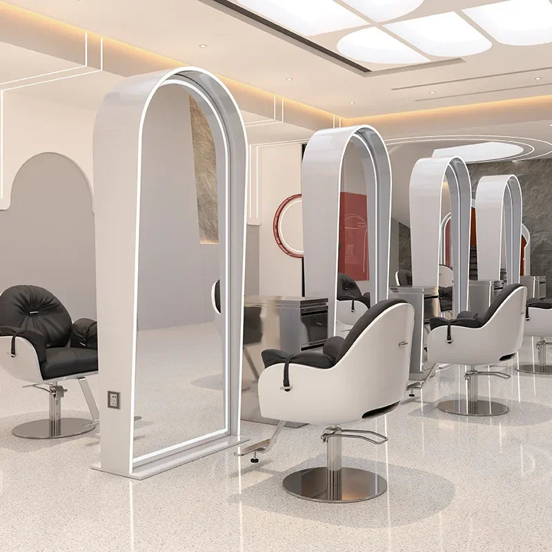 Freestanding Hair Salon Arched LED Mirror
