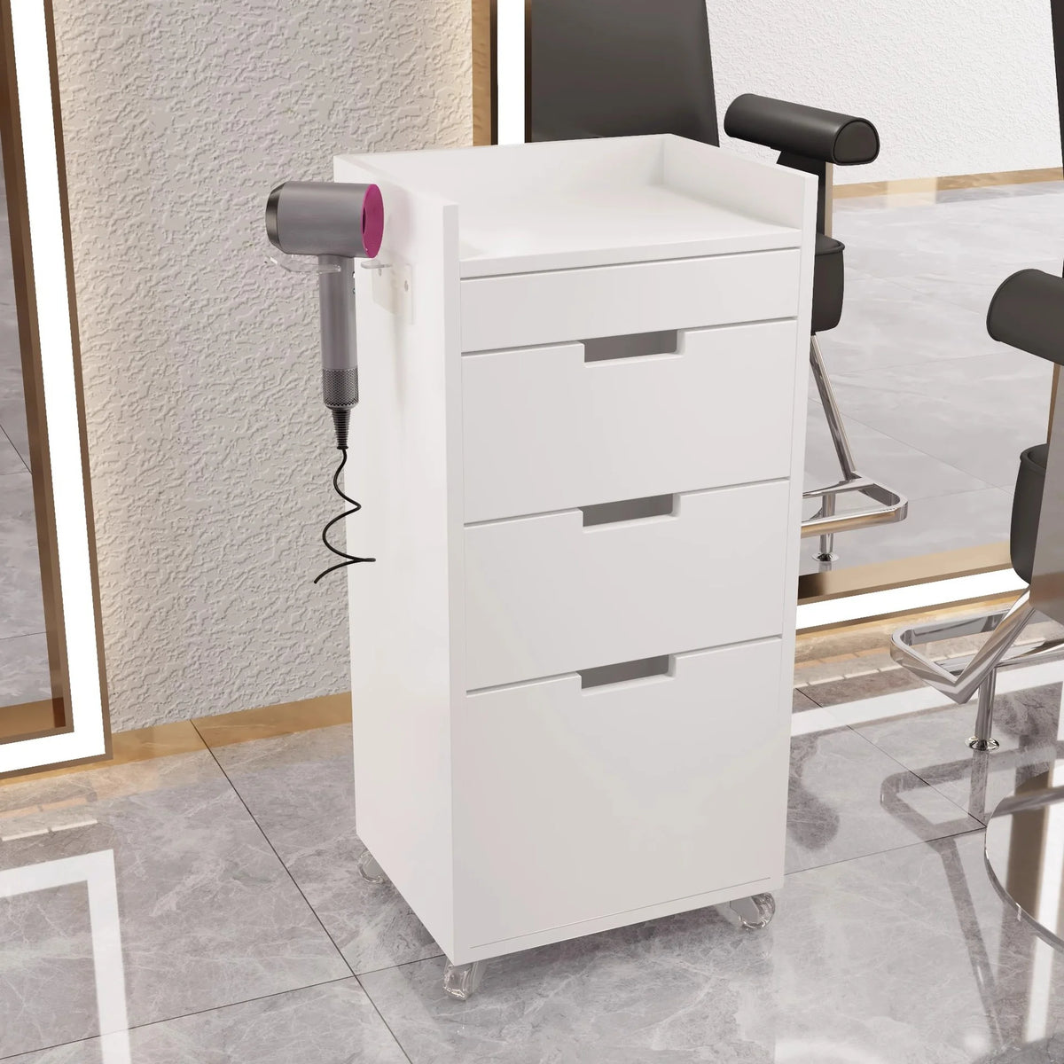 Tailored Salon Styling Unit with 3-Drawer Storage
