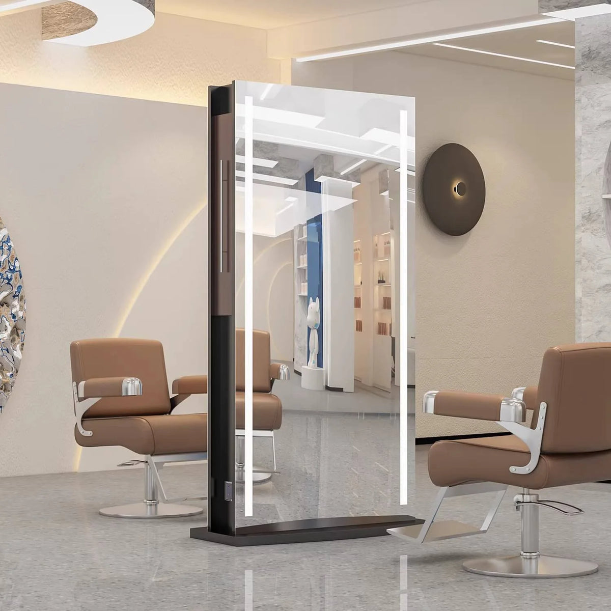 Luxury Double-Sided LED Barber Styling Station