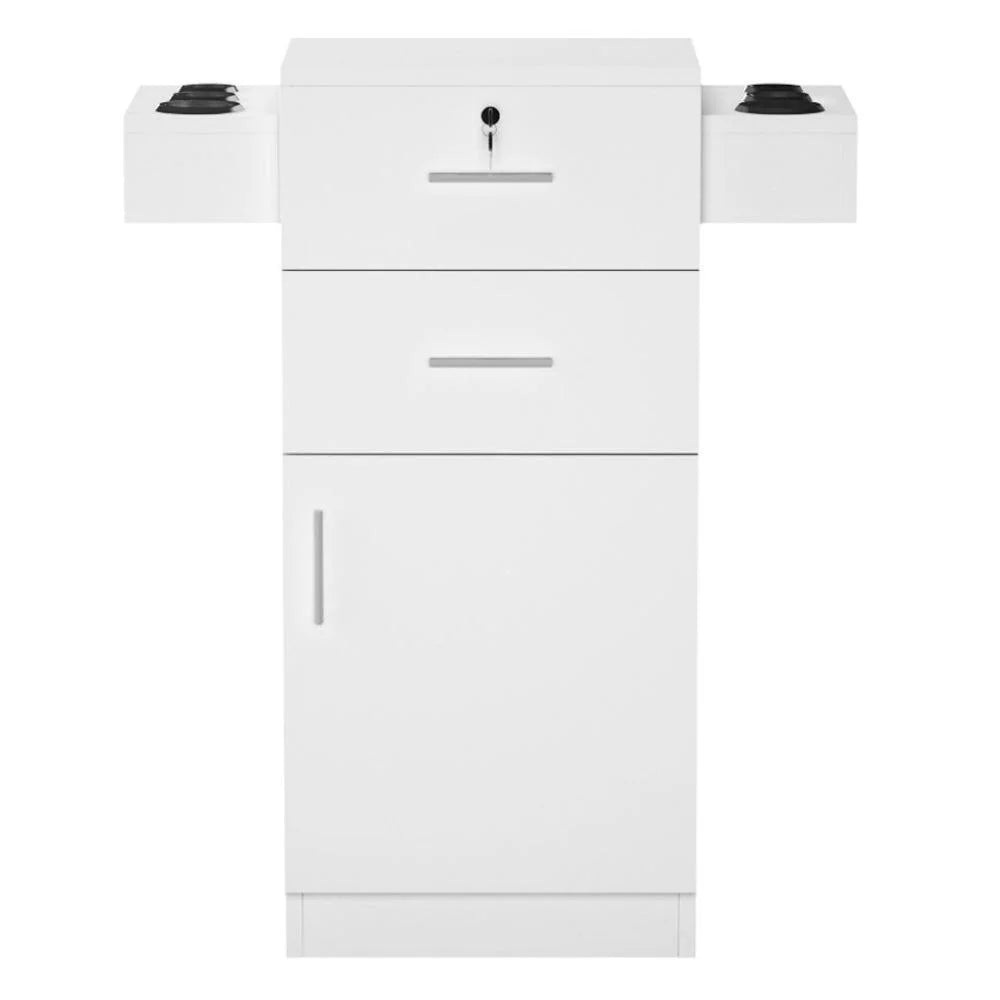 Black White Barber Styling Unit with Tool Organization