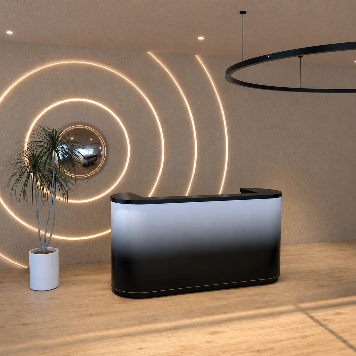 High-End Salon Curved Reception Desk