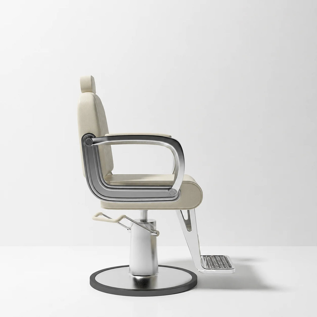 Hydraulic Salon Styling Chair with Ribbed Upholstery
