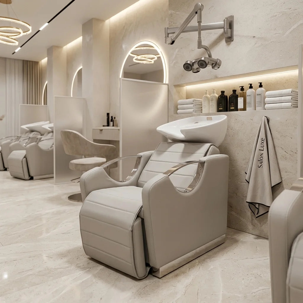 Reclining Salon Backwash Station with Upholstered Seating