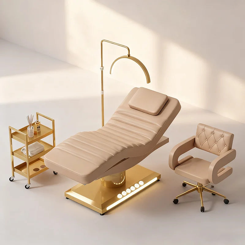 Electric Facial Treatment Bed with Adjustable Backrest