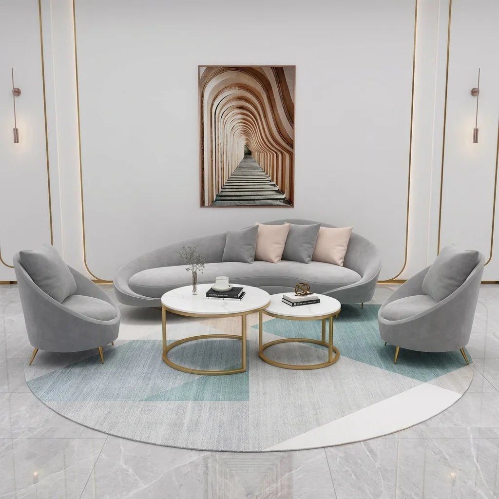 Reception Lounge Seating Set with Sofa and Armchairs