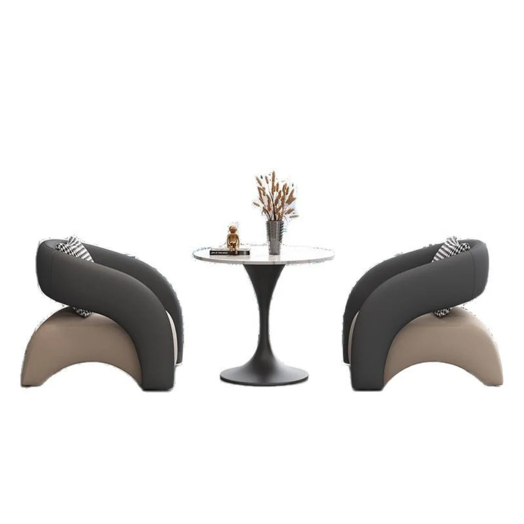 Two-Tone Reception Lounge Chair with Wraparound Backrest