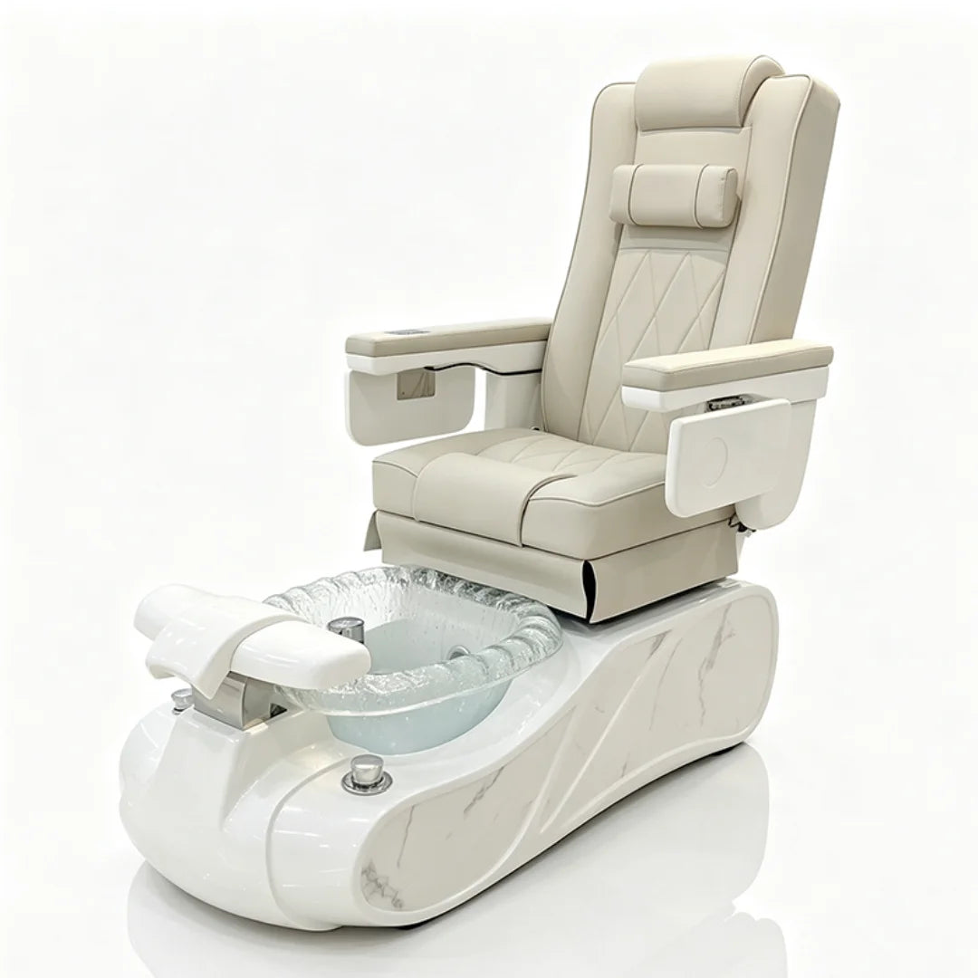 High-Back Pedicure Chair with Foot Soaking Basin