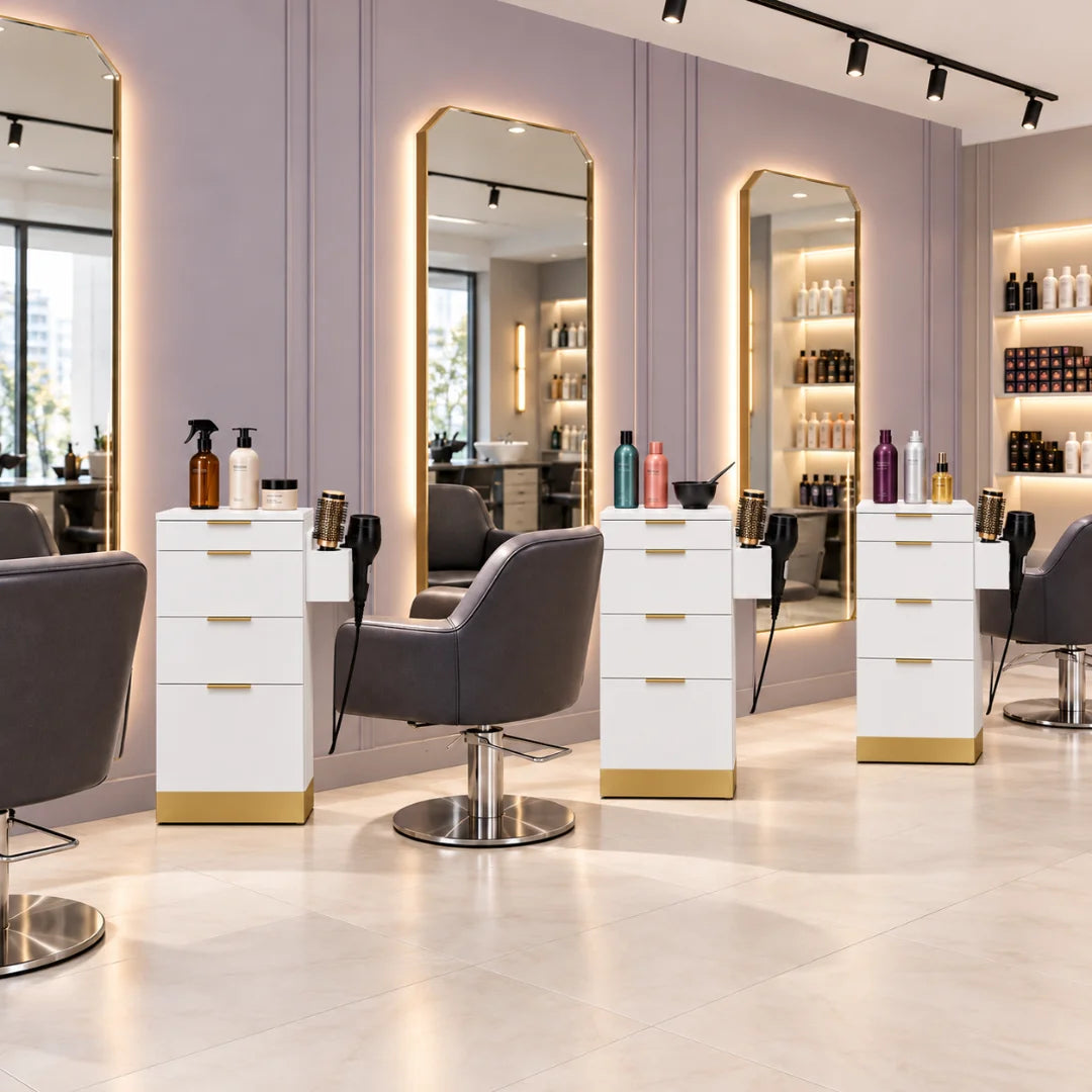 Luxury Wooden Salon Styling Trolley with Drawers