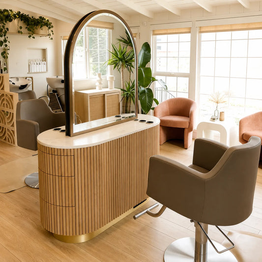 High-End Salon Mirror Cabinet Station