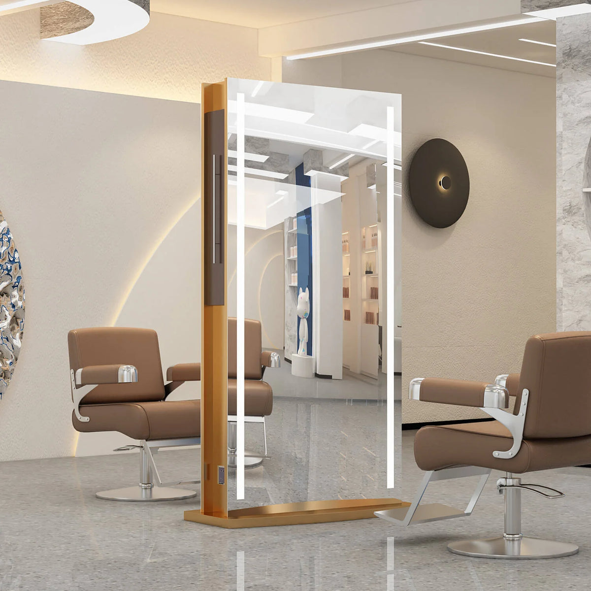 Luxury Double-Sided LED Barber Styling Station