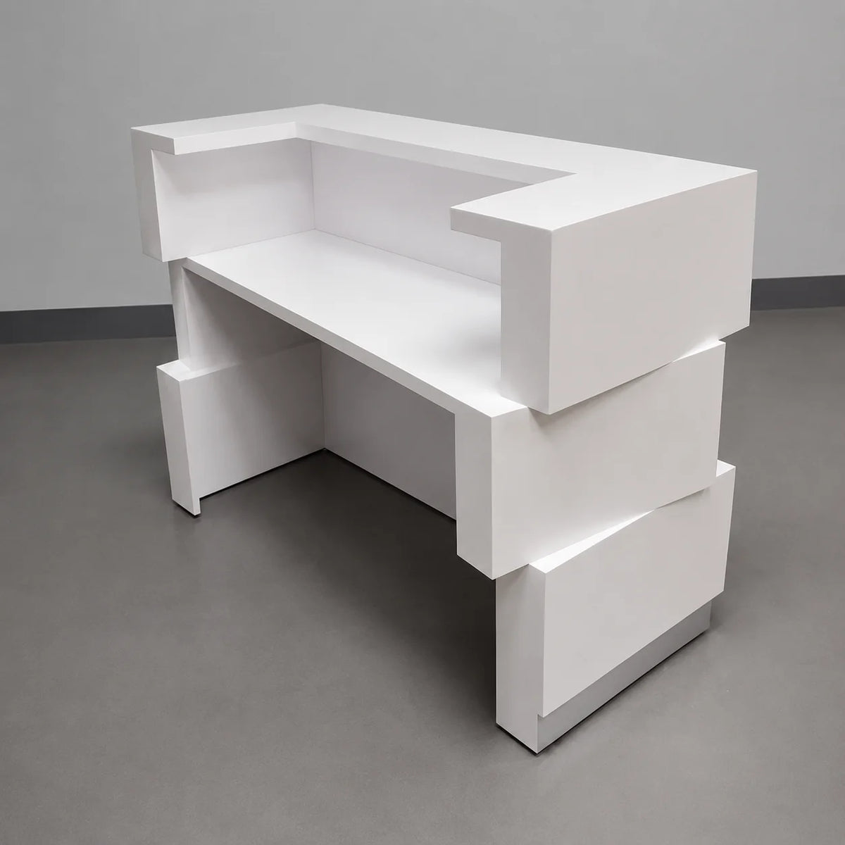 Modern Geometric Reception Desk with LED Accent