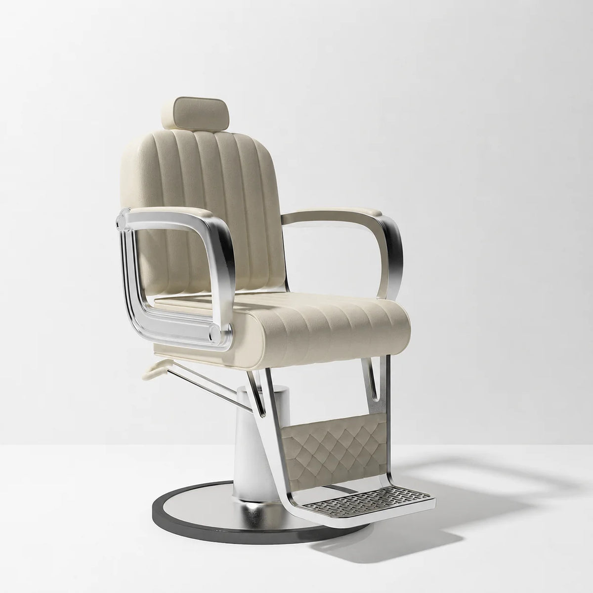 Hydraulic Salon Styling Chair with Ribbed Upholstery