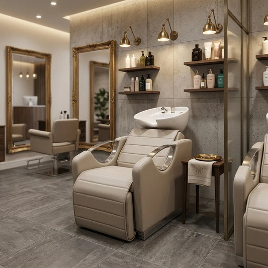 Reclining Salon Backwash Station with Upholstered Seating