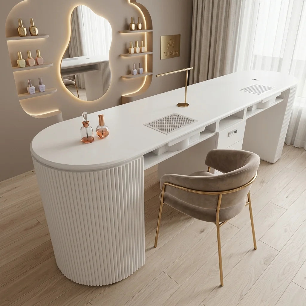 Two-Station Manicure Table with Integrated Ventilation