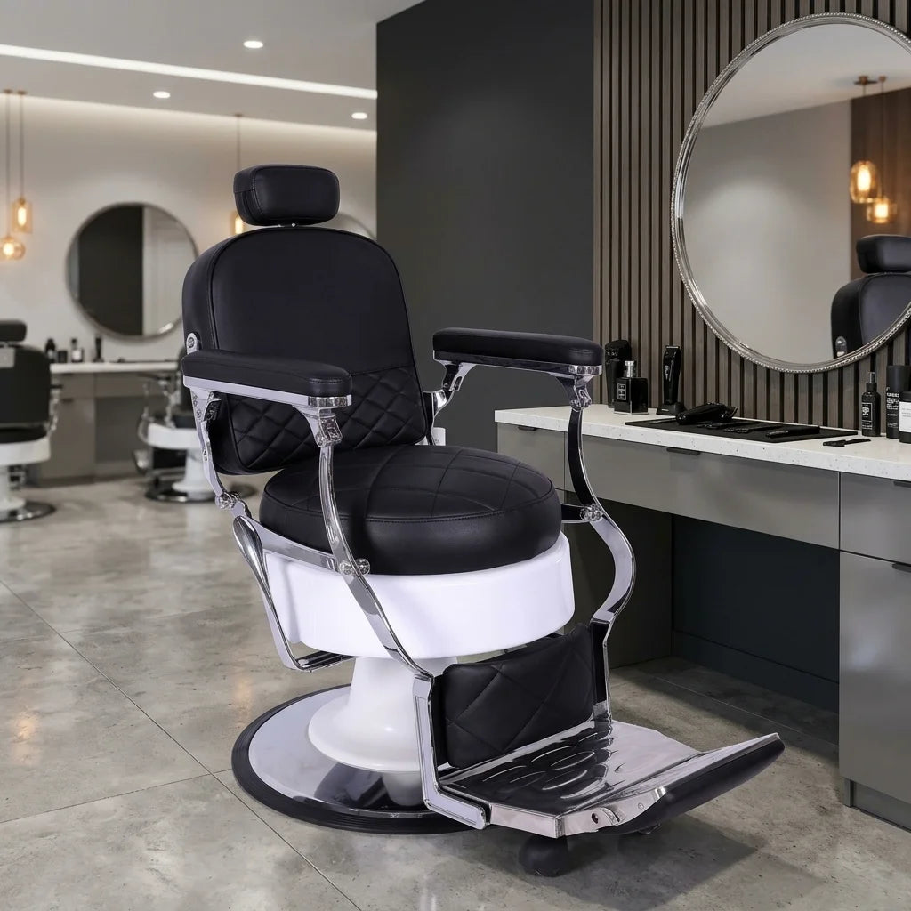 Reclining Barber Chair with Adjustable Backrest