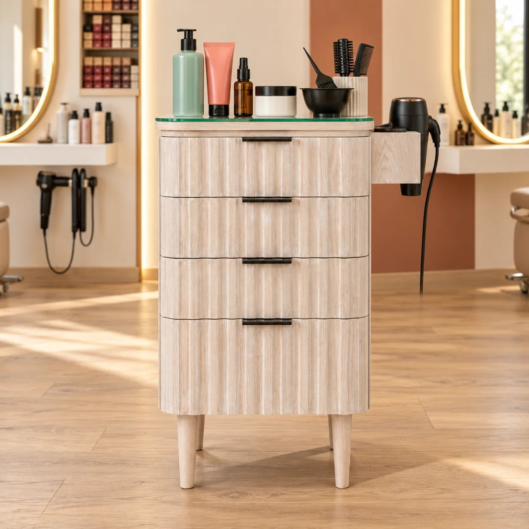 Modern Light Oak Salon Trolley