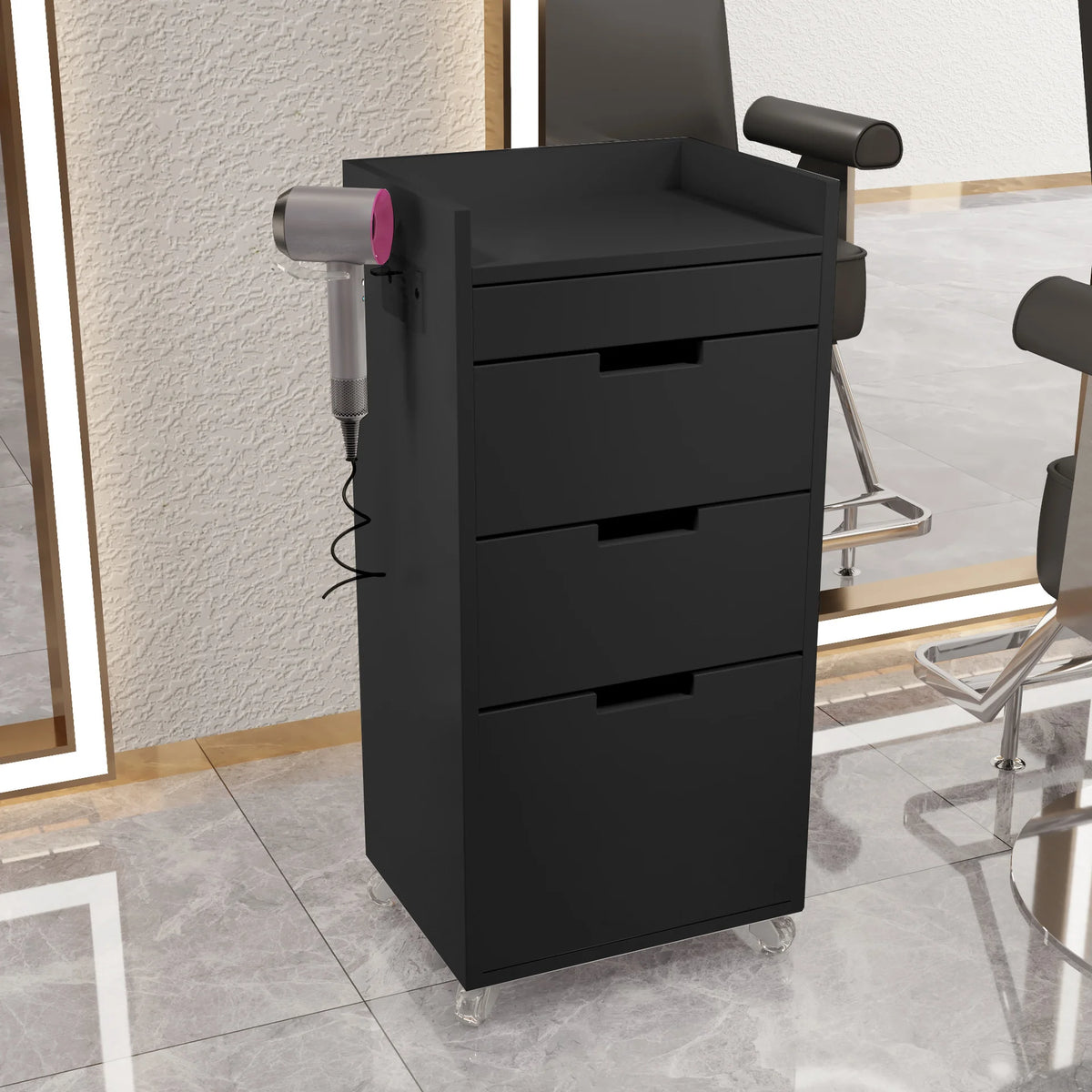 Tailored Salon Styling Unit with 3-Drawer Storage
