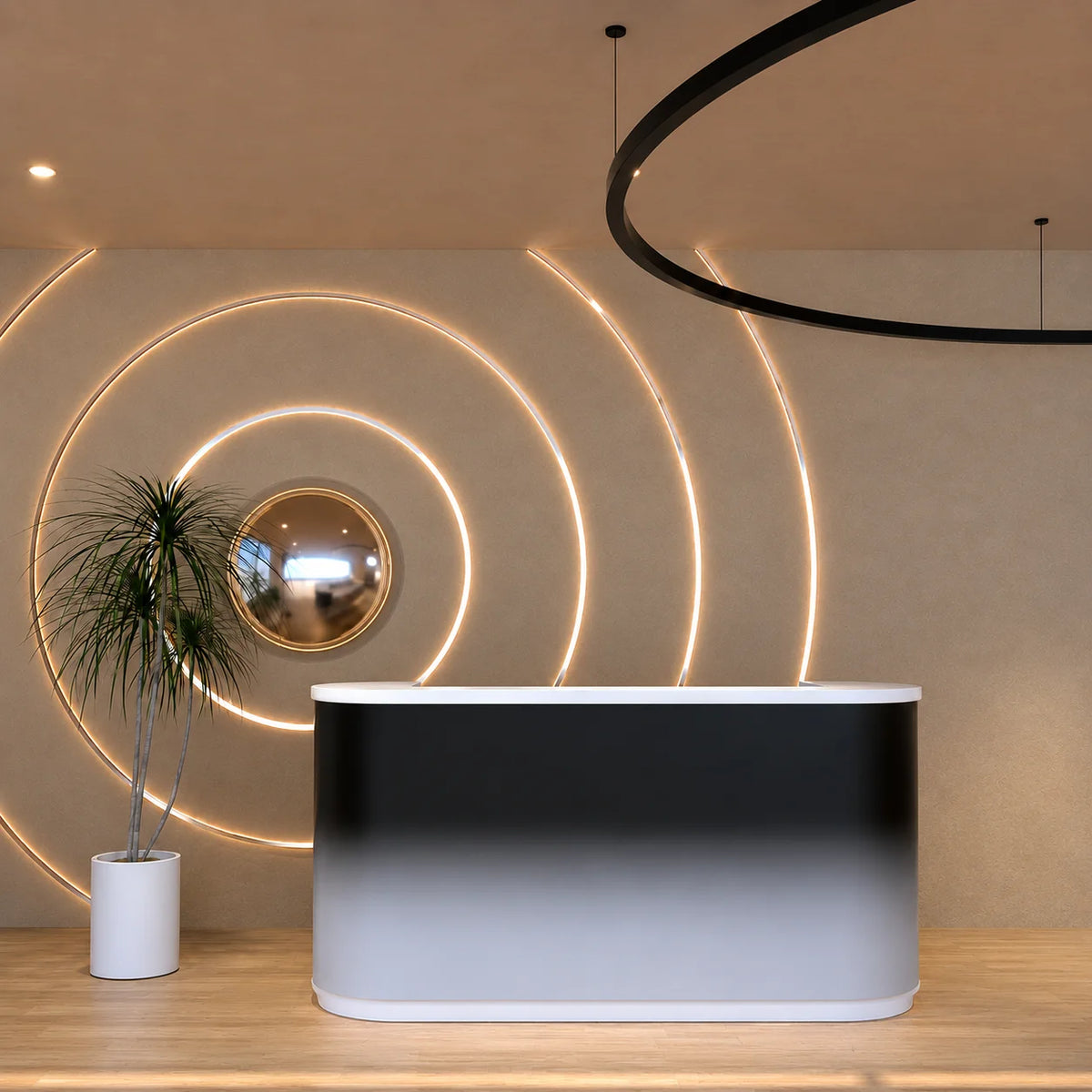 High-End Salon Curved Reception Desk