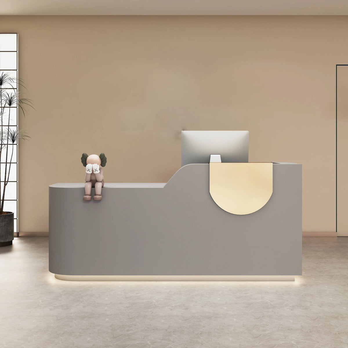 Salon Reception Desk with Illuminated Base